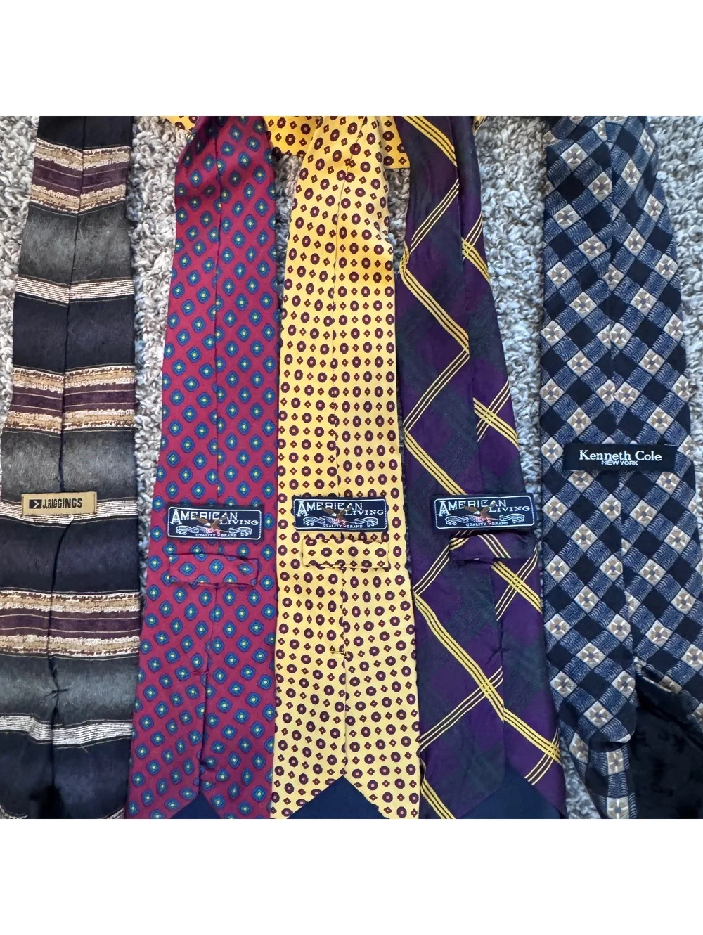 Vintage Men’s Tie Lot 5pc Kenneth Cole American Living J Rigging